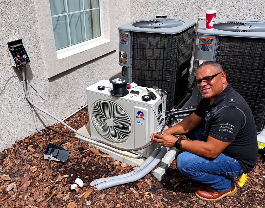 Bolt Vibe electrician wiring a mini-split system